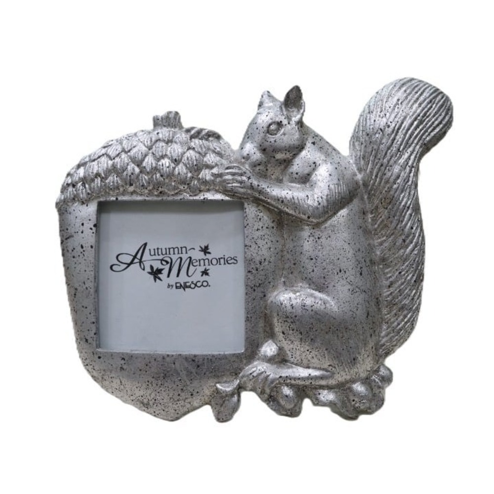 Enesco Autumn Memories Metal Squirrel with Acorn Picture Frame *read description